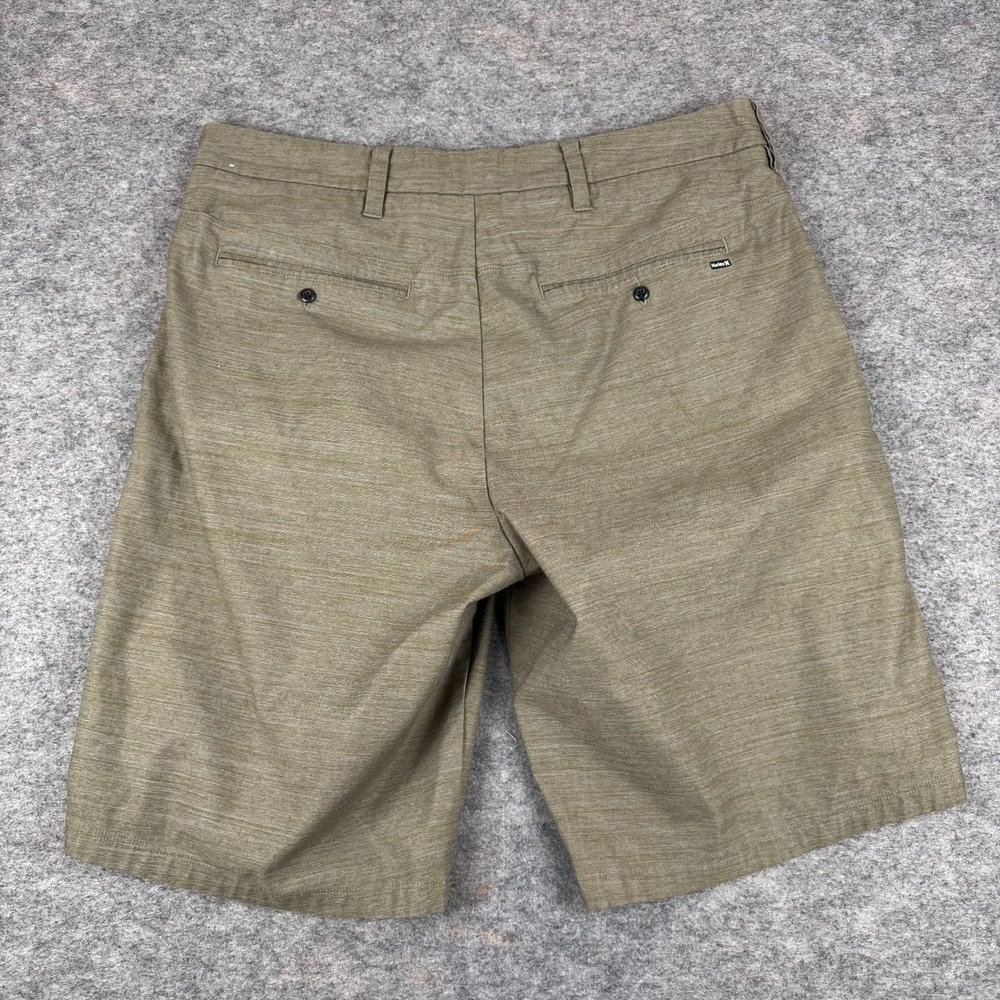 Hurley Chino Shorts 10" Cotton Polyester Stretch Pockets Brown Mens 34 - Picture 6 of 13